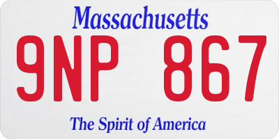 MA license plate 9NP867