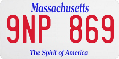MA license plate 9NP869