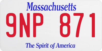 MA license plate 9NP871