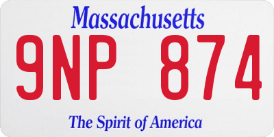 MA license plate 9NP874