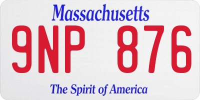 MA license plate 9NP876