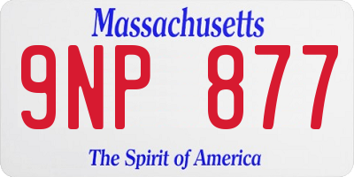 MA license plate 9NP877