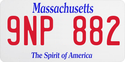 MA license plate 9NP882