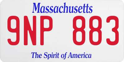 MA license plate 9NP883