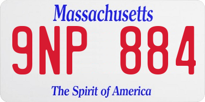 MA license plate 9NP884
