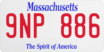 MA license plate 9NP886