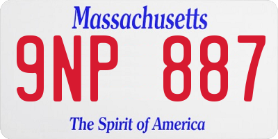 MA license plate 9NP887