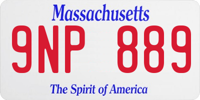 MA license plate 9NP889