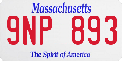 MA license plate 9NP893