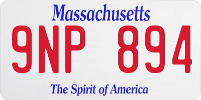 MA license plate 9NP894