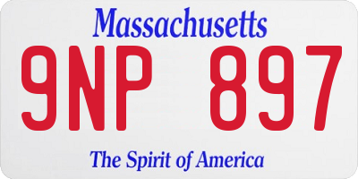 MA license plate 9NP897