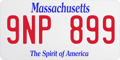MA license plate 9NP899