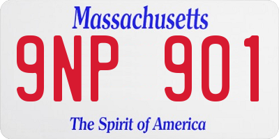 MA license plate 9NP901