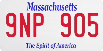 MA license plate 9NP905