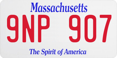 MA license plate 9NP907