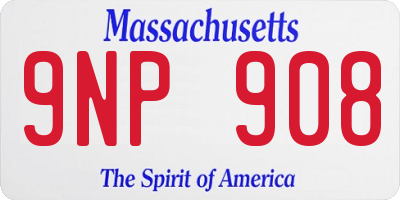 MA license plate 9NP908