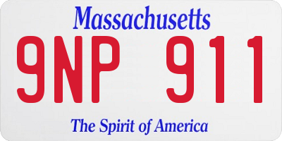 MA license plate 9NP911