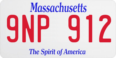 MA license plate 9NP912