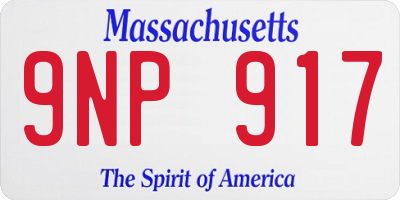 MA license plate 9NP917