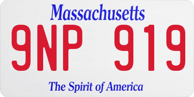 MA license plate 9NP919