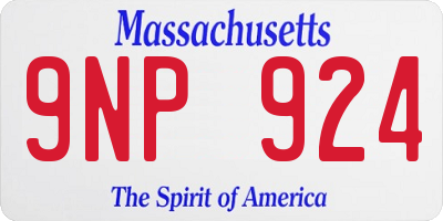 MA license plate 9NP924
