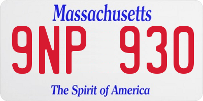 MA license plate 9NP930