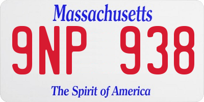 MA license plate 9NP938