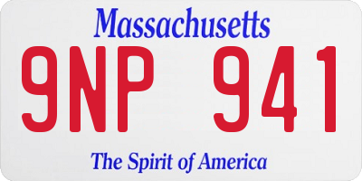 MA license plate 9NP941