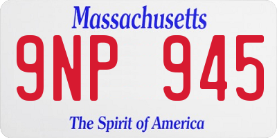 MA license plate 9NP945