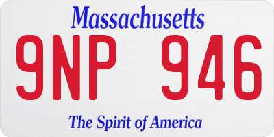 MA license plate 9NP946