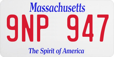 MA license plate 9NP947