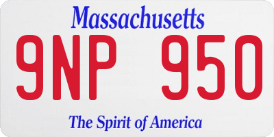 MA license plate 9NP950