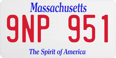 MA license plate 9NP951
