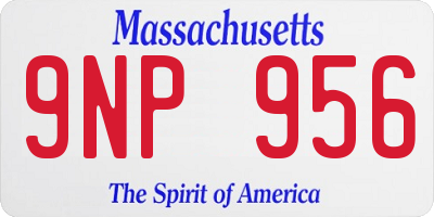 MA license plate 9NP956