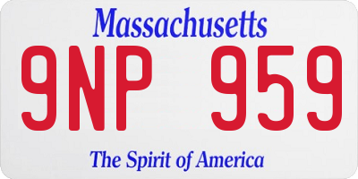 MA license plate 9NP959