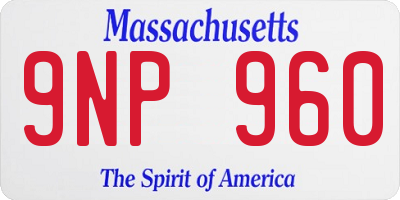 MA license plate 9NP960