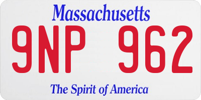 MA license plate 9NP962