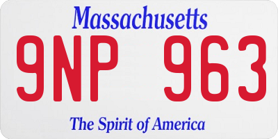 MA license plate 9NP963