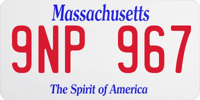 MA license plate 9NP967
