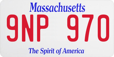 MA license plate 9NP970