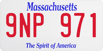 MA license plate 9NP971