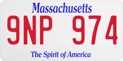 MA license plate 9NP974