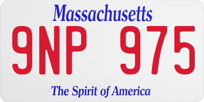 MA license plate 9NP975
