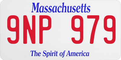 MA license plate 9NP979