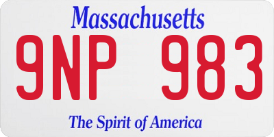 MA license plate 9NP983