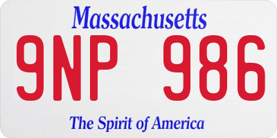MA license plate 9NP986