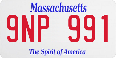 MA license plate 9NP991