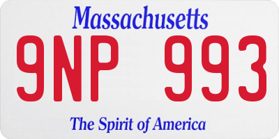MA license plate 9NP993
