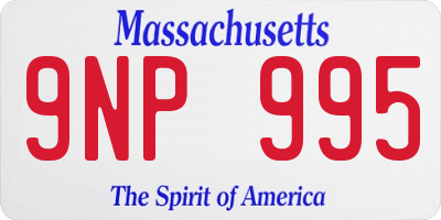 MA license plate 9NP995