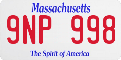 MA license plate 9NP998